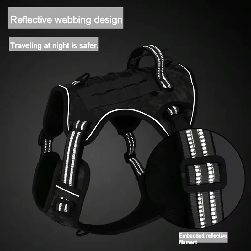 Dog Reflective Gear: Tactical Training, No Pull, Adjustable, Reflective Safety Dog Vest / Rungear