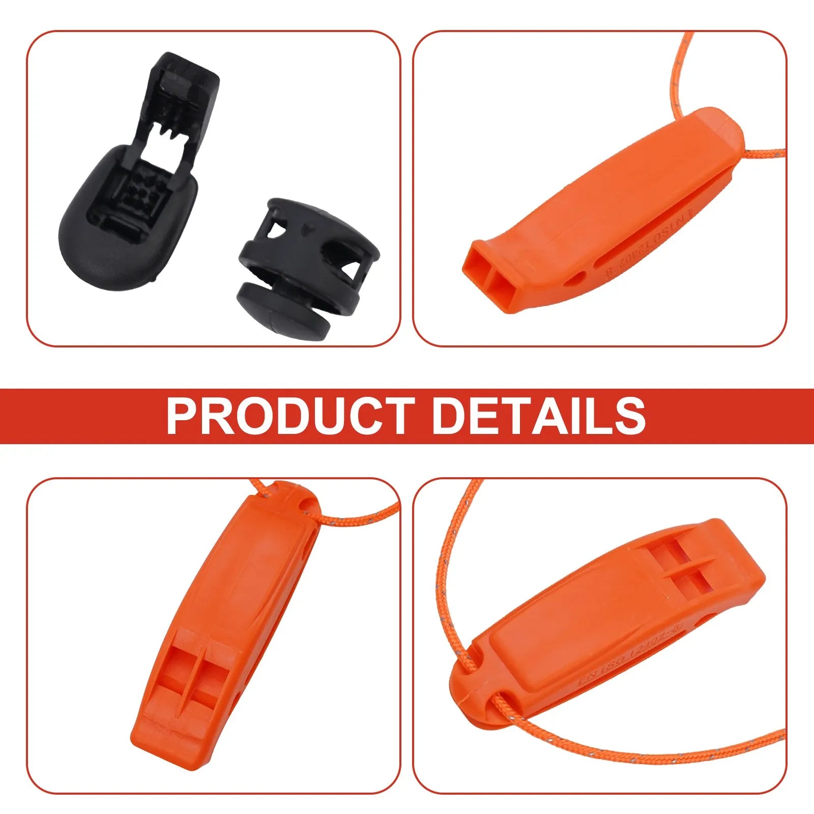Dual-Frequency Safety Whistle – Pealess, Loud, Waterproof-Ready | Scuba Diving, Kayaking & Emergency Safety | Orange & Black