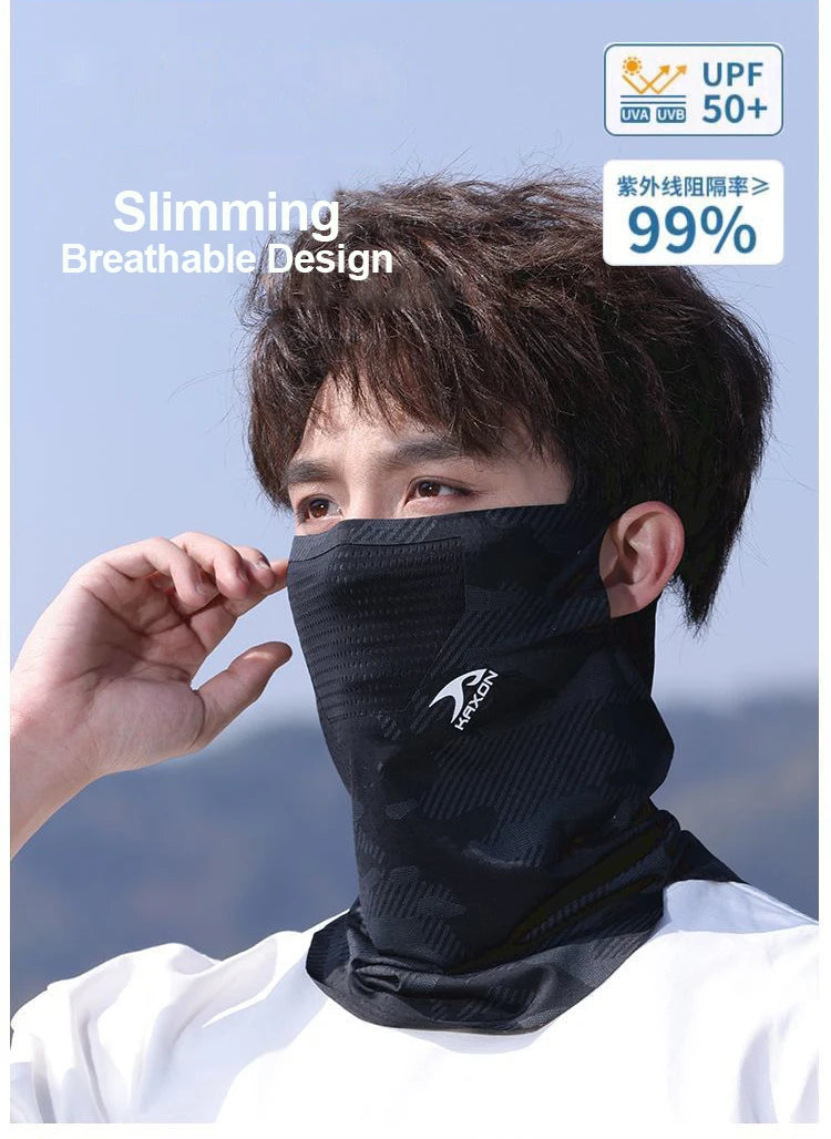 Cooling Sun Protection Neck Gaiter with Ear Loops | Breathable Face Cover | RUNGEAR