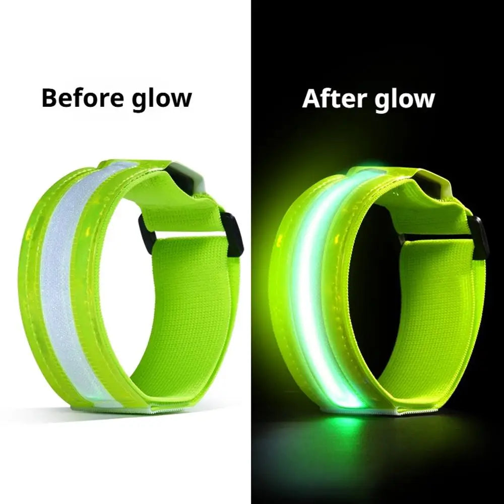 RUNGEAR LED Reflective Armbands | High-Visibility Safety Bands for Night Running, Cycling & Hiking (2-Pack)