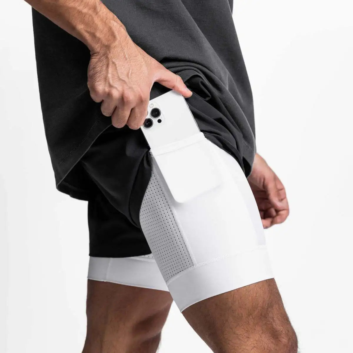 Men's Double Layer Shorts: 2 in 1 Breathable, Double Layer, Quick Dry, Running Workout Sports Shorts / Rungear