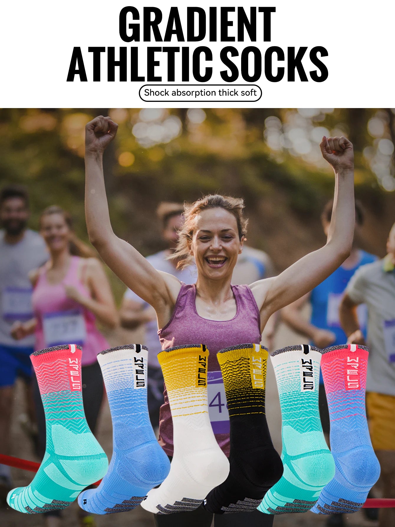 Moisture-Wicking Sock Gear: WRELS Athletic Cushion, Sweat Absorbing, Moisture Wicking Sports Socks Thickened Towel Bottom / Rungear