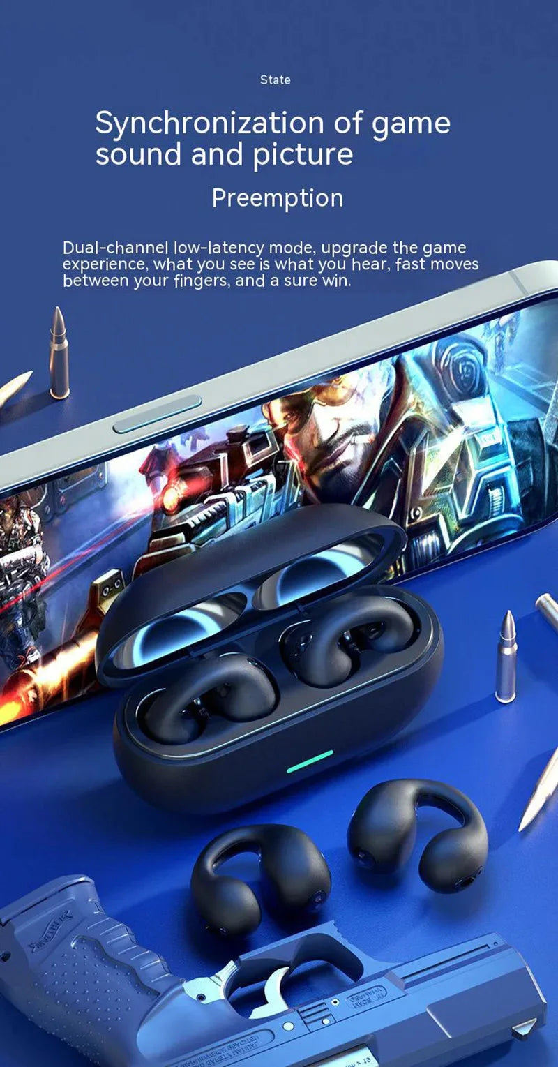 Running Tech Accessories: Bone Conduction Earphones-Clips, Bluetooth, Wireless, 3D Surround / Rungear