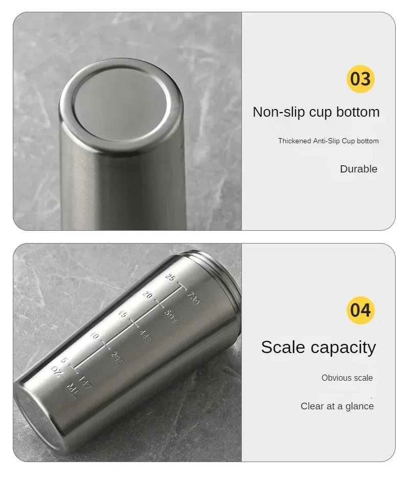 Stainless Steel Protein Shaker Bottle – 304 Steel, Leak-Proof Flip Lid | 500ml & 740ml