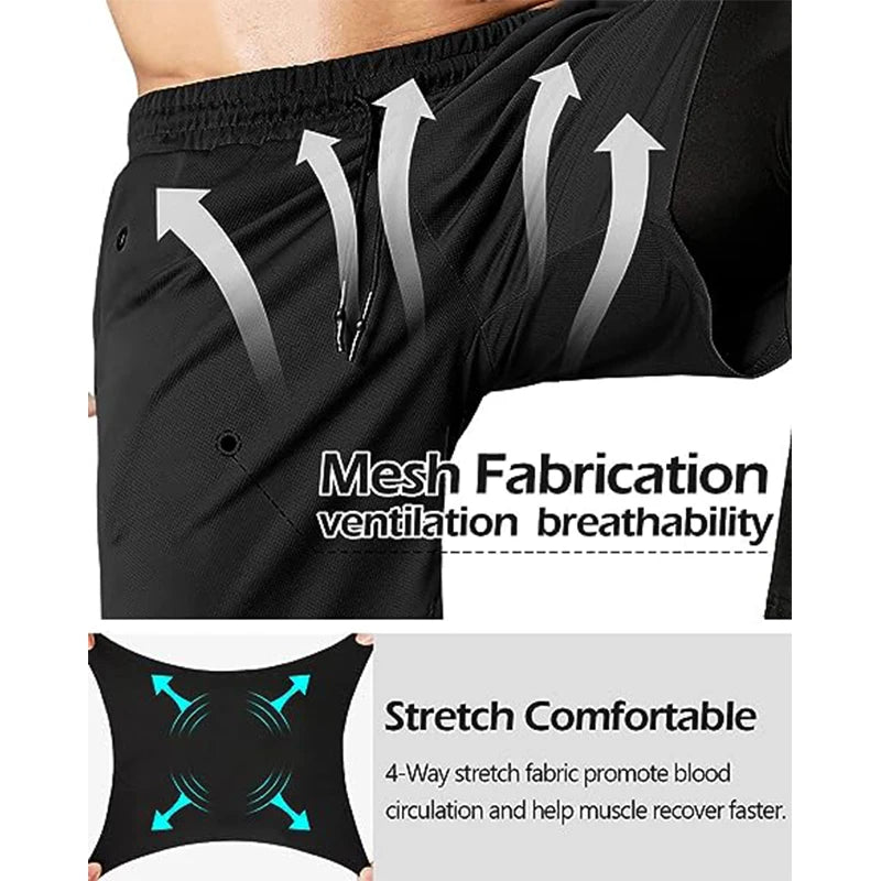 Men's Activewear Apparel: 2 in1 Training Athletic, Workout, Sportswear Tracksuit Pants / Rungear