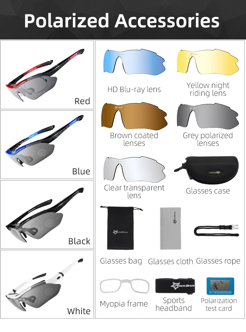 Running Sunglasses Gear: ROCKBROS Polarized, Outdoor Sports Sunglasses Eyewear / Rungear