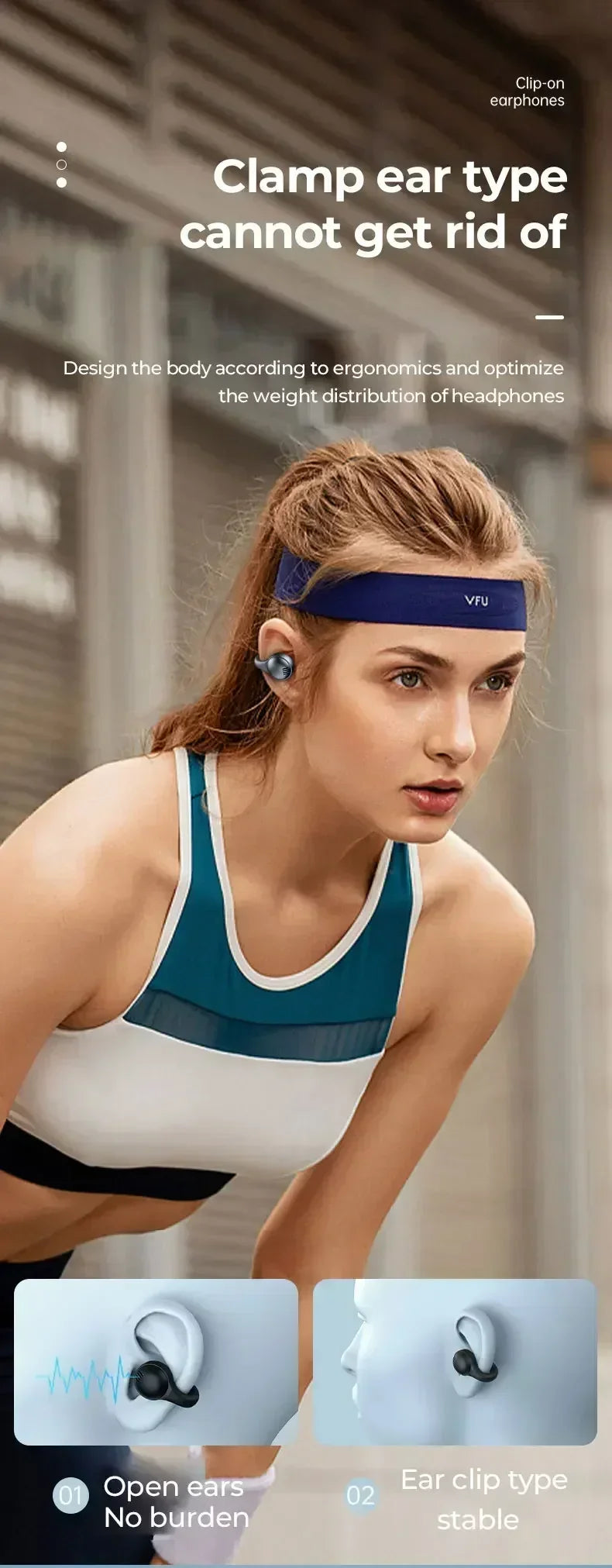 Running Earbuds Accessories: TWS X58 Wireless, Bluetooth, Waterproof, Bone Conduction, Sports Earbuds Ear Hook With Mic / Rungear