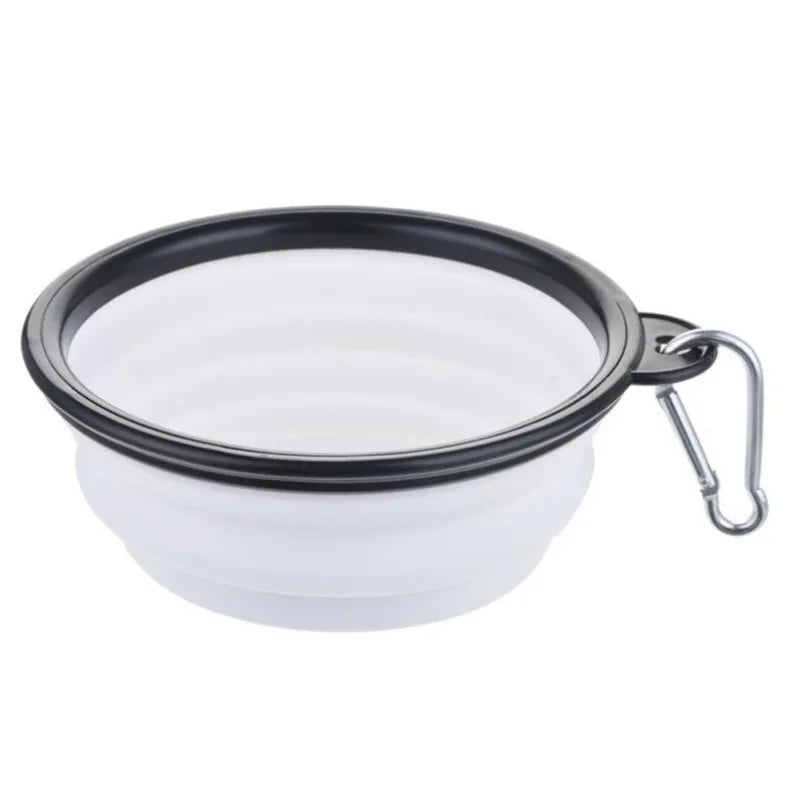 Collapsible Silicone Pet Travel Bowl with Carabiner Clip – 350ml | Dogs & Cats