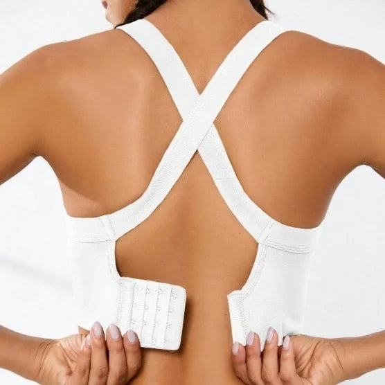 Women's Cross-Back Sports Bra – Adjustable, No Pad, All-Sport Fit