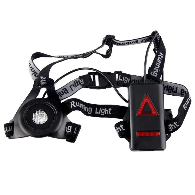 USB Rechargeable LED Chest Strap Light – Portable Night Running Safety Lamp | Battery Included | RUNGEAR