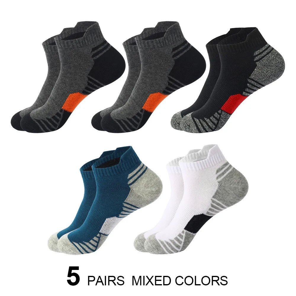 Men's Ankle Running Socks – 5-Pair Pack, Breathable & Sweat-Absorbing Sport Socks