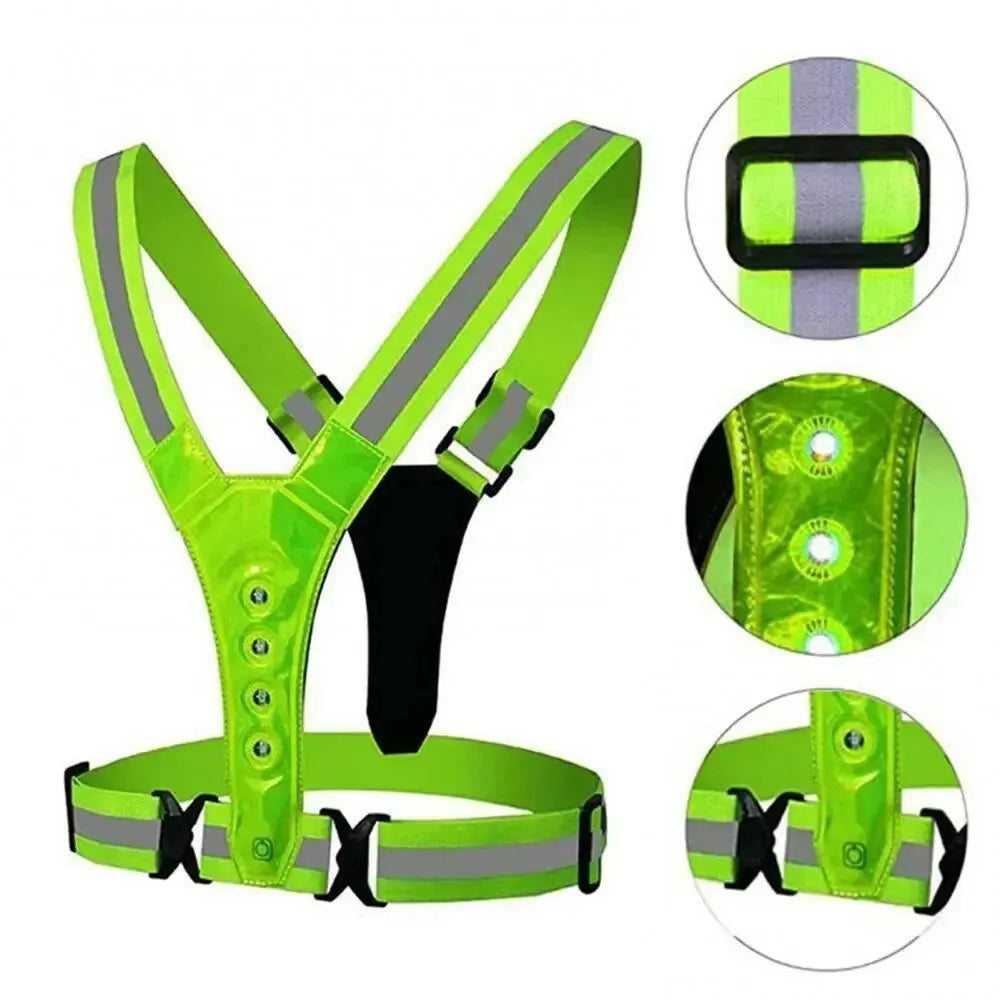 LED Reflective Running Vest – High Visibility Night Safety Harness | Running & Cycling