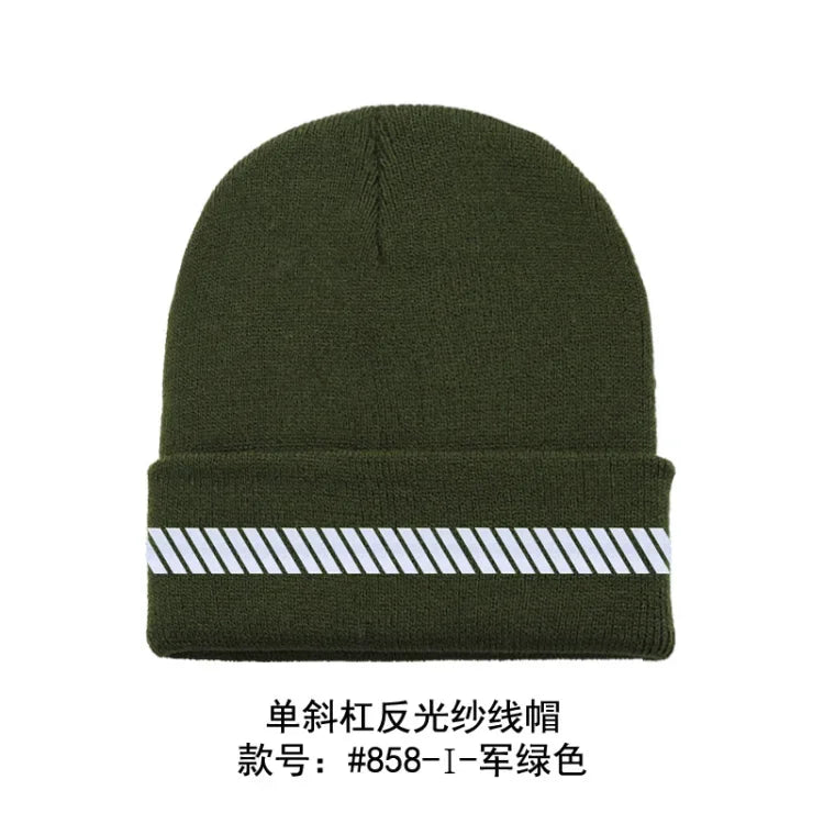 Reflective Hat Gear: High Visibility Safety Beanie, Reflective Knit, Ribbed Warm Winter Hats for Night Running, Hiking, Cycling / Rungear