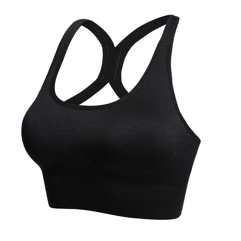 RUNGEAR Shockproof Seamless Racerback Sports Bra | Quick-Dry Yoga & Running Bra Tank Top