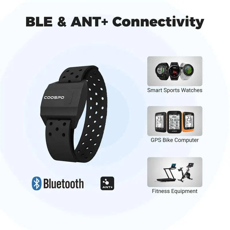 COOSPO HW9 Optical Heart Rate Monitor Armband | Bluetooth 4.0 & ANT+ Fitness Sensor for Garmin & Wahoo | RUNGEAR
