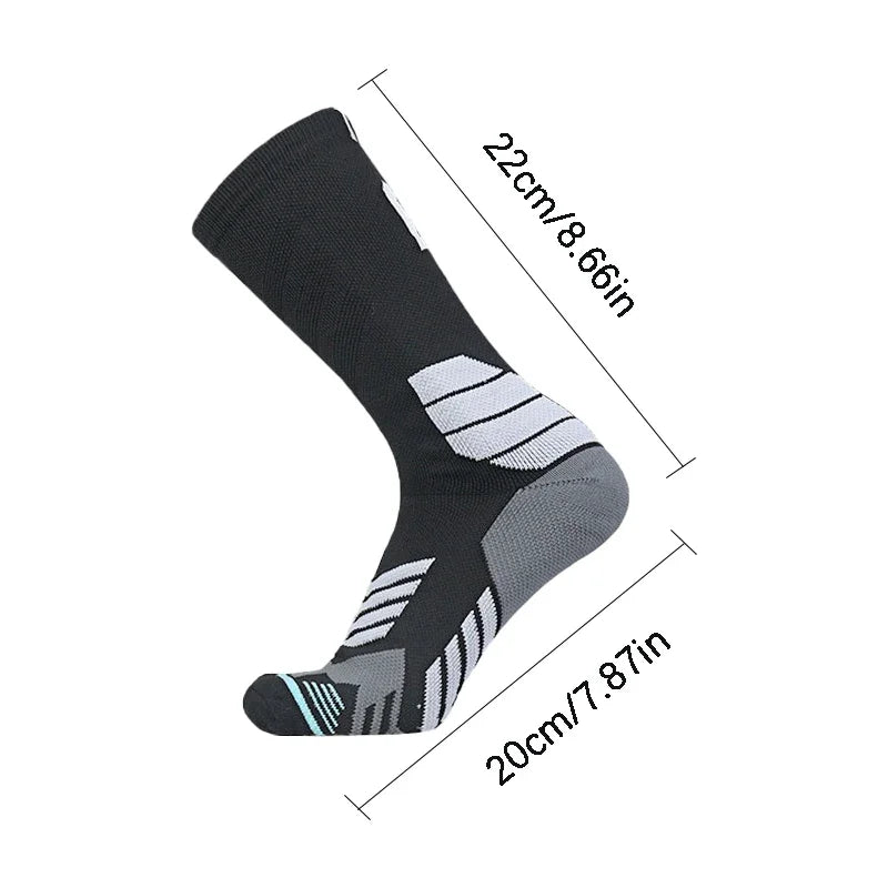 Running Compression Gear: Unisex, High Quality, Towel Bottom, Compression Sports Socks With Number Print / Rungear