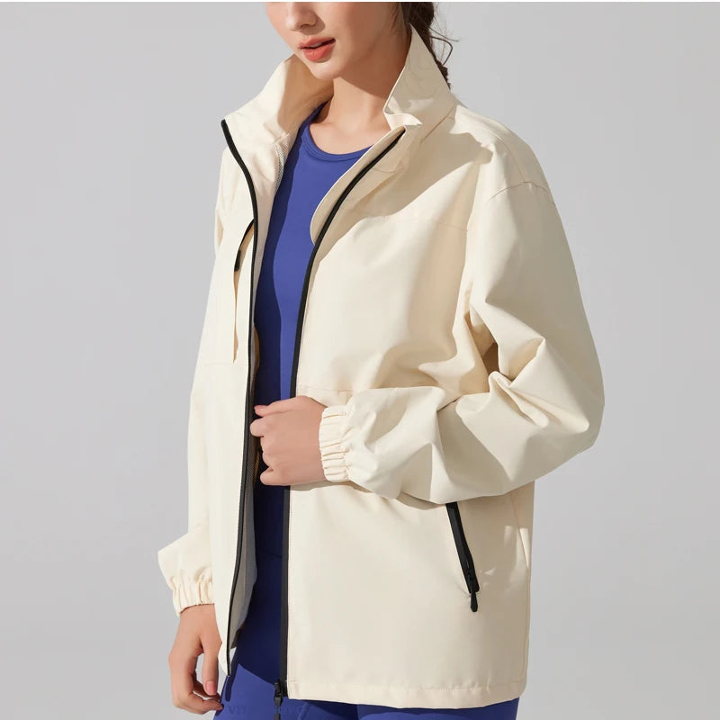 Women's Winter Apparel: Lightweight, Waterproof, Stand Collar, Windbreaker Jacket / Rungear