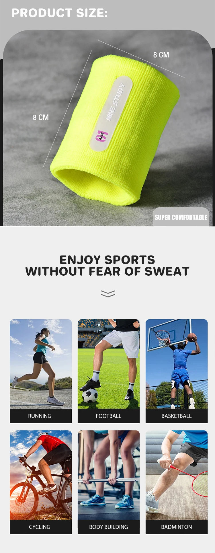 Run Gear Accessories: 1PC Breathable, Cotton, Sweat Absorption Wristband Wrist Guards For Sports Fitness / Rungear