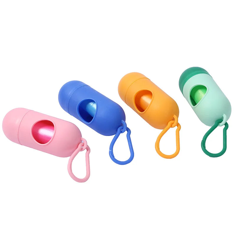 Dog Poop Bag Dispenser with Leash Clip – Mildly Scented Bags Included