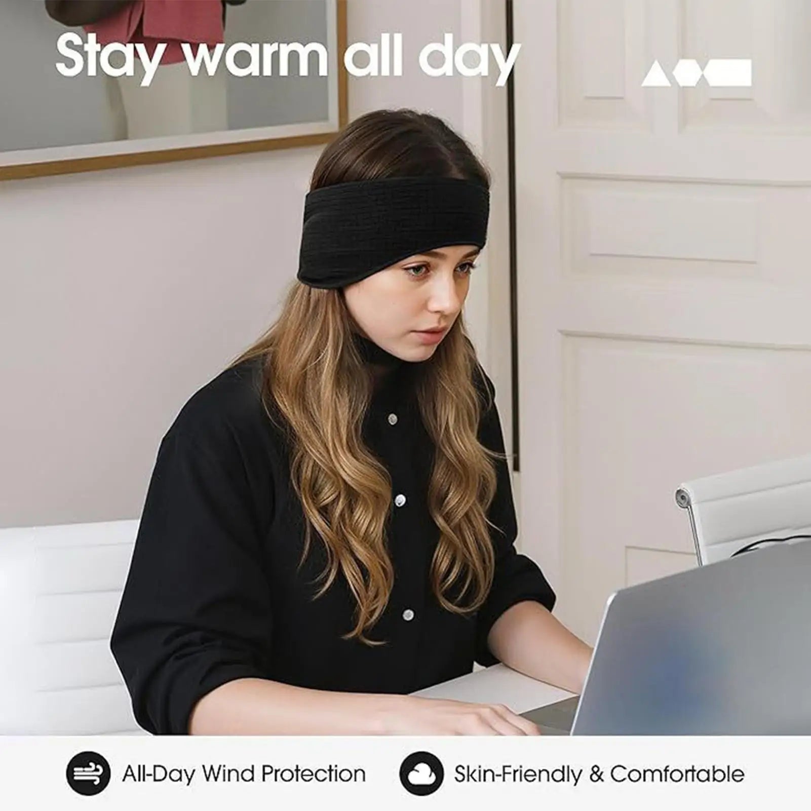 RUNGEAR Thermal Ear Warmer Headband | Windproof Stretchy Knit Band for Running, Skiing & Cycling