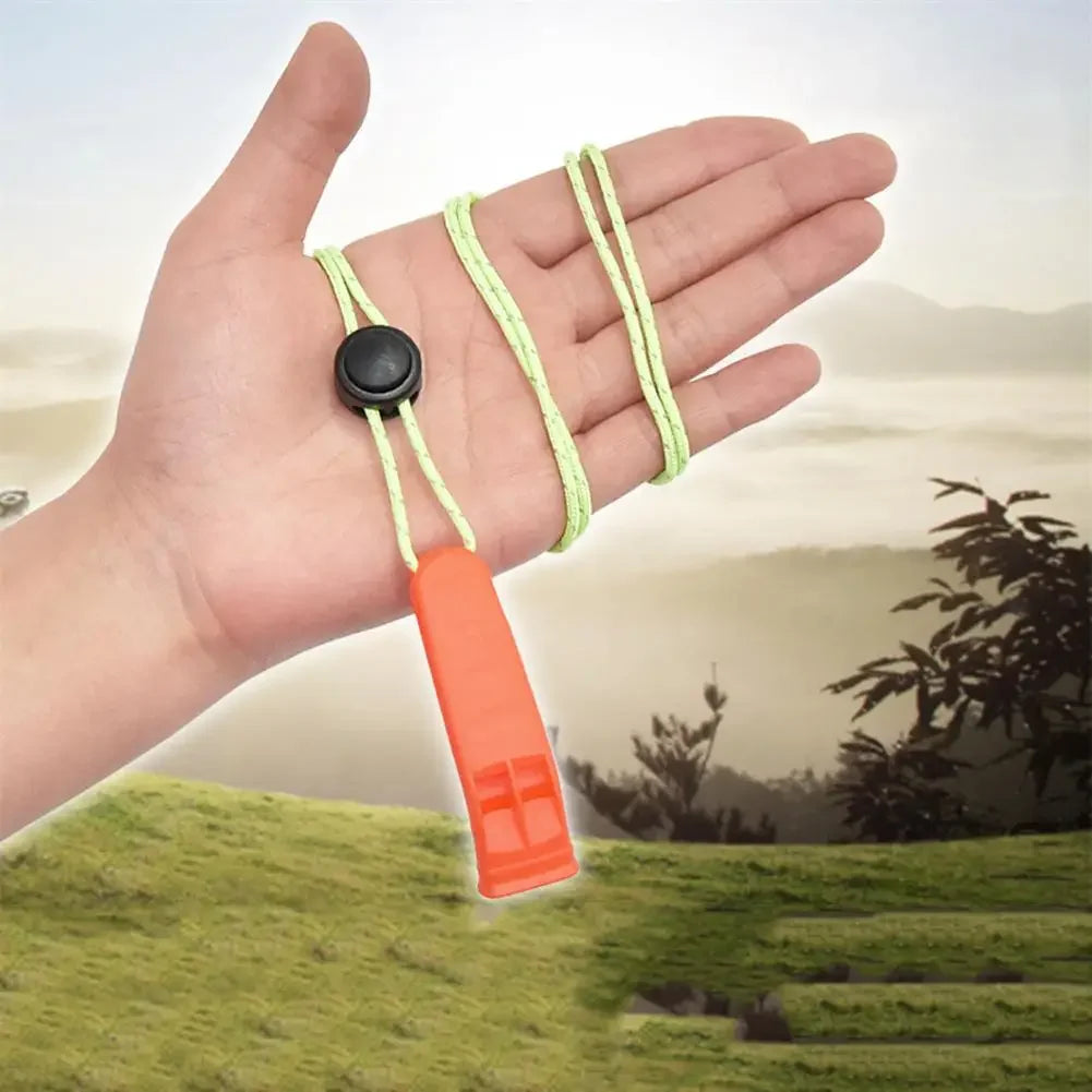 Double-Pipe Survival Whistle – Loud, Pealess, Lightweight | Hiking, Kayaking, Diving & Emergency Safety | Green, Orange & Black