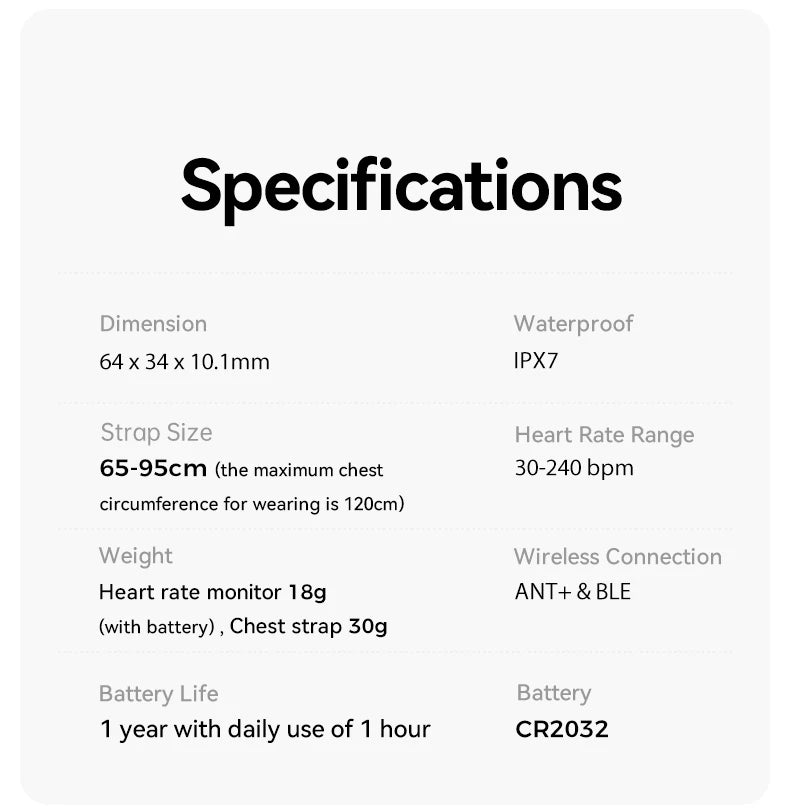 iGPSPORT HR50 Heart Rate Monitor with Chest Strap – ANT+ & Bluetooth Sensor for Cycling, Running & Fitness | Garmin, Bryton, XOSS Compatible | RUNGEAR