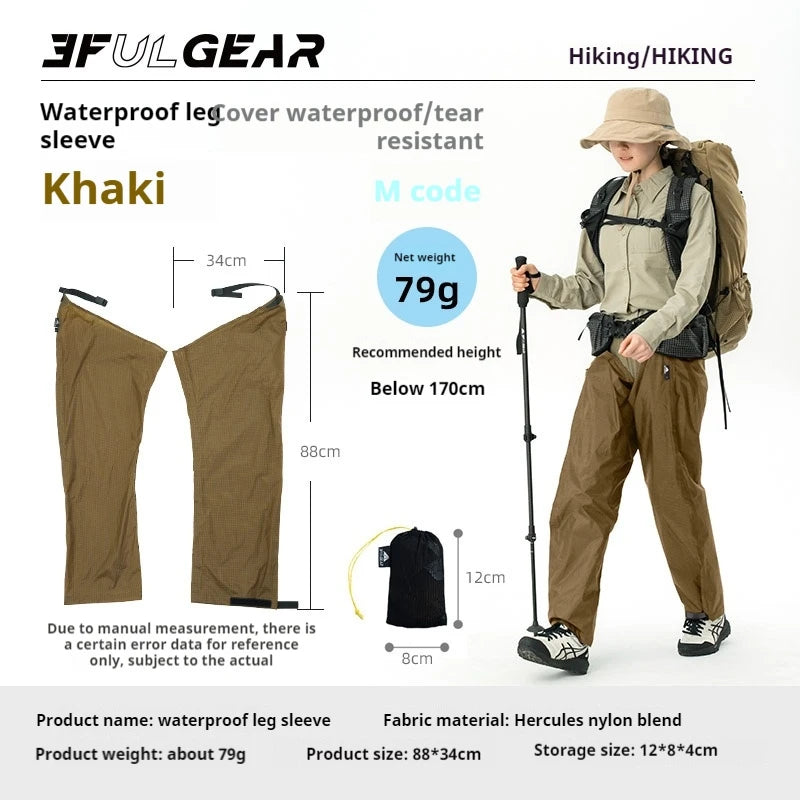 Trail Gear Apparel: 3F UL GEAR Outdoor Adjustable, Tear Resistant, Waterproof Leg Covers / Rungear