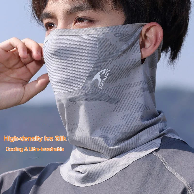 Cooling Sun Protection Neck Gaiter with Ear Loops | Breathable Face Cover | RUNGEAR