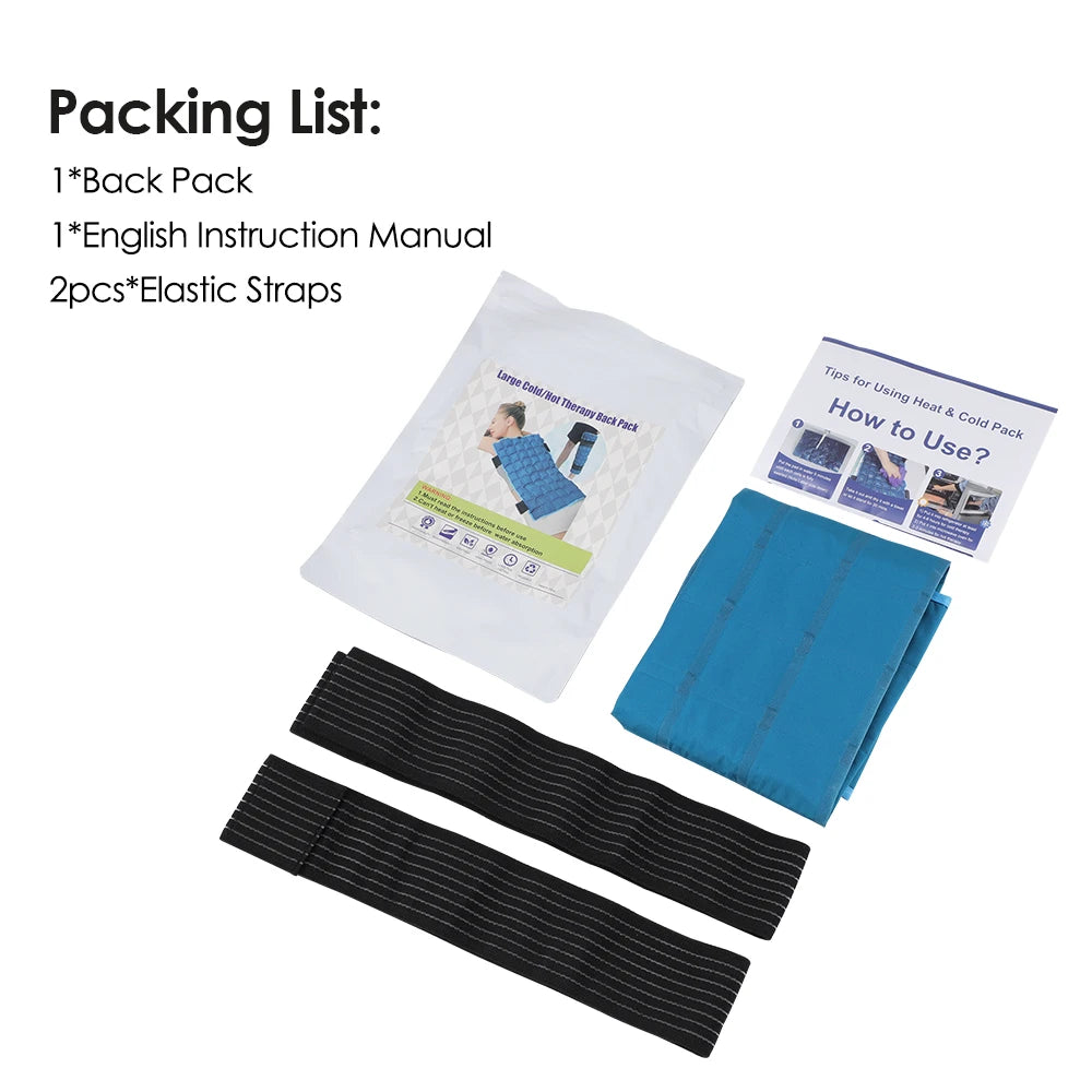Large Reusable Hot & Cold Gel Ice Pack Wrap – Therapy Pad for Back, Knee, Shoulder & Neck