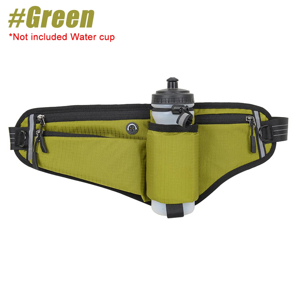 Waterproof Hydration Running Belt with 90° No-Bounce Bottle Holder – Adjustable Reflective Waist Pack for Running, Hiking & Cycling | RUNGEAR
