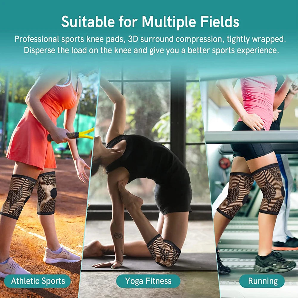 Recovery Gear Accessories: Copper Knee Compression Sleeve Brace for Arthritis Pain & Knee Pain Support / Rungear