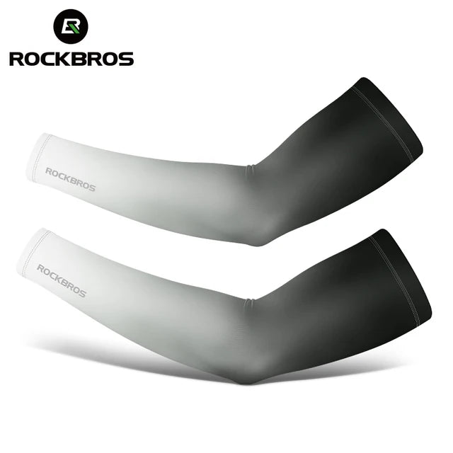 Compression Apparel Gear: ROCKBROS Breathable, Quick-Dry UV Protection Ice Fabric Sports Arm Sleeves / Rungear