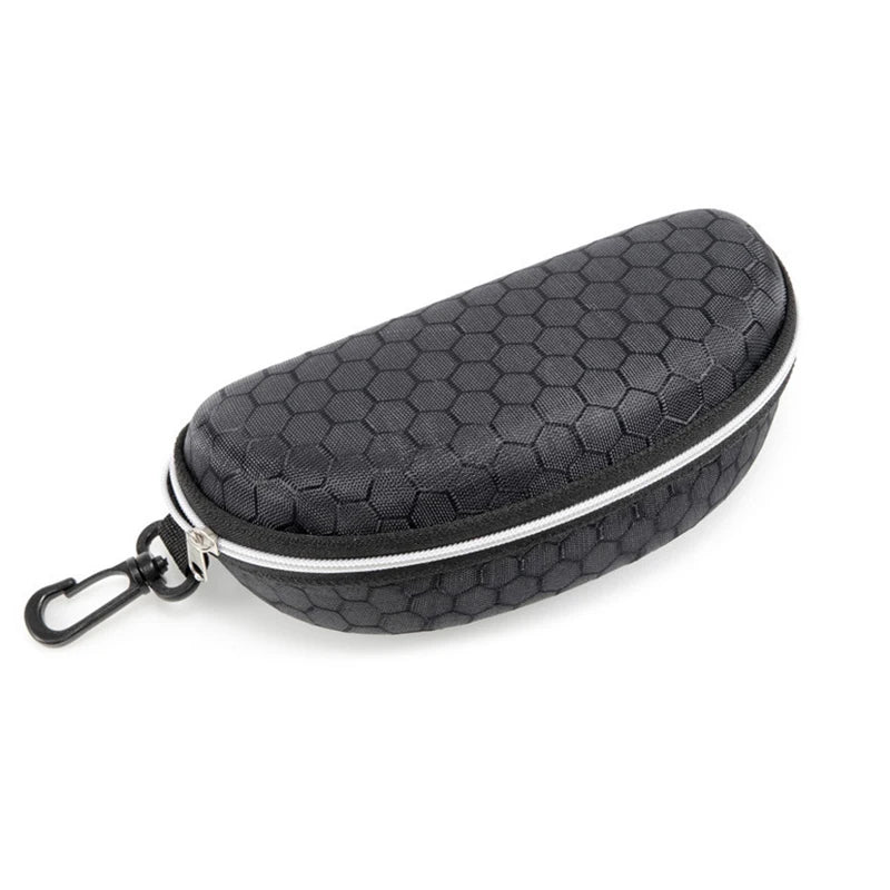 Large Hard Shell Zipper Sunglasses & Eyeglasses Case with Carabiner Clip – Waterproof Travel Protection