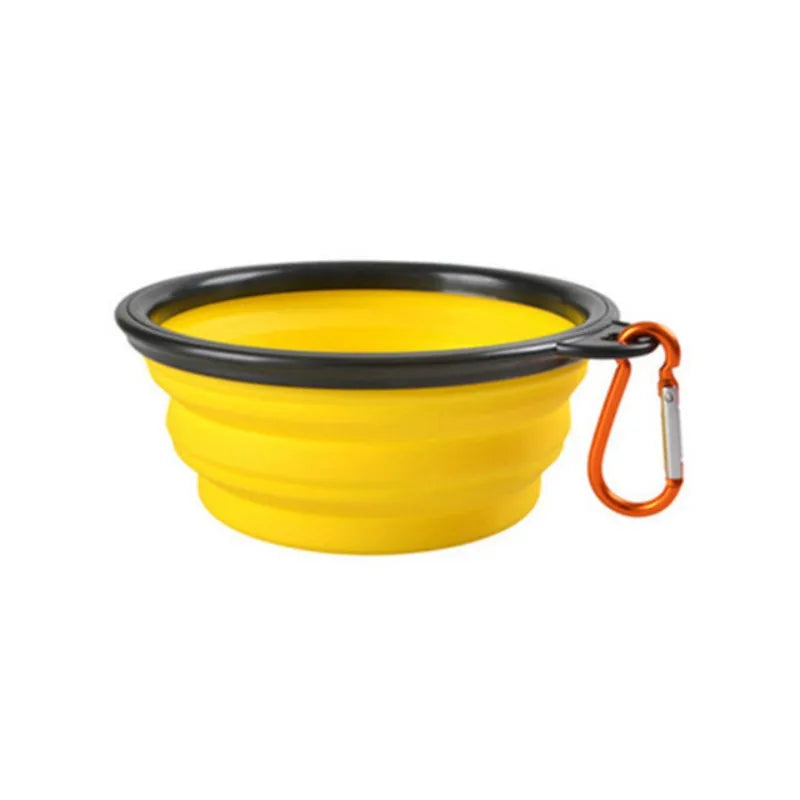 Collapsible Silicone Pet Travel Bowl with Carabiner Clip – 350ml | Dogs & Cats