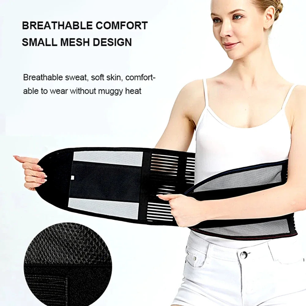 Lumbar Back Brace Support Belt | Breathable Anti-Skid with 5 Stays | Heating & Ventilate