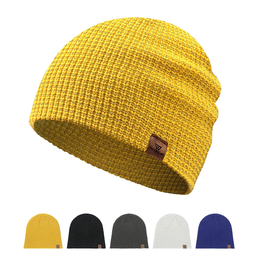 Winter Hat Apparel: WRELS Unisex, Reflective, Windproof, Winter Knitted Ear Protection Beanie / Rungear