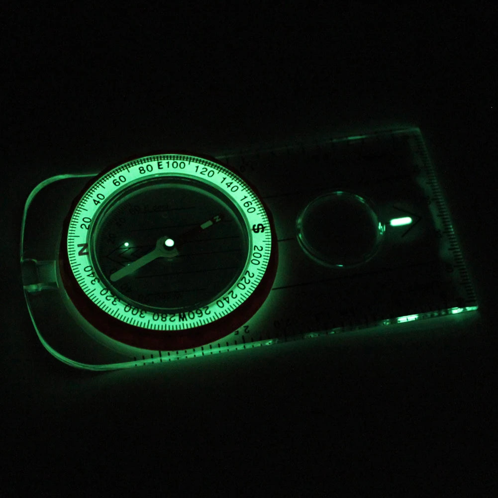 Running Trail Gear: Luminous Shockproof, Outdoor Multifunctional Compass, High Accuracy for Hiking Survival / Rungear