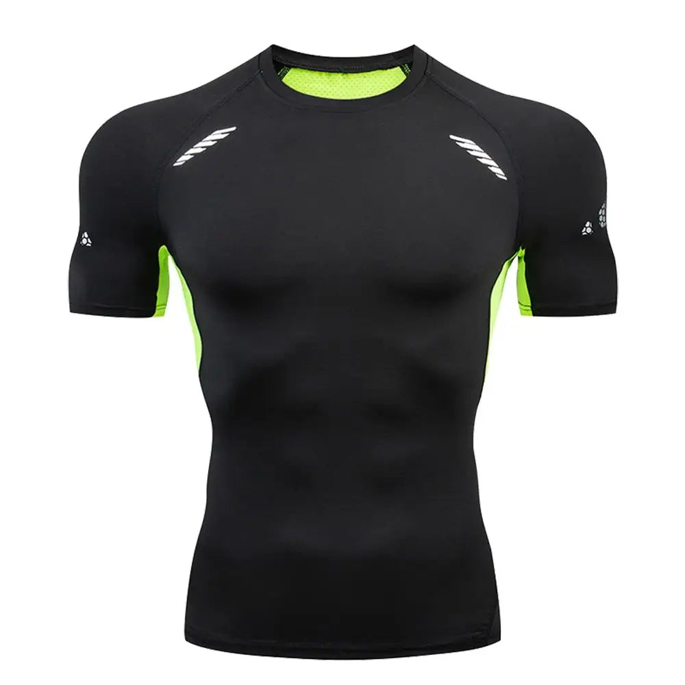 Men's Compression Training Shirt – Short Sleeve Rashguard for Running & Gym Workouts