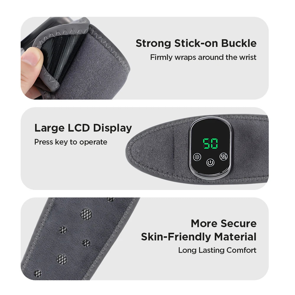 Electric Heating Wrist Brace Vibration Massage Hot Compress Ankle Wrap And Hand Protector Rechargeable Wristband