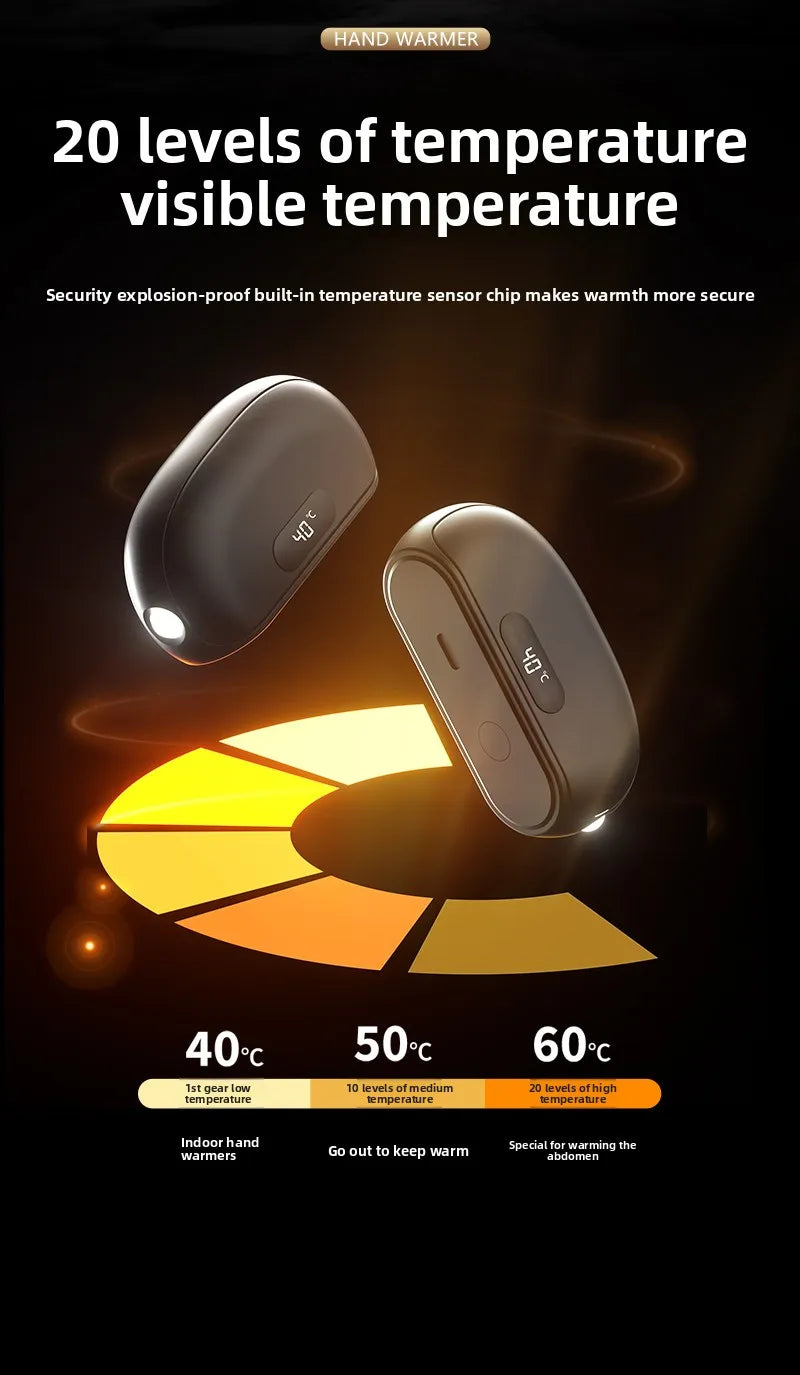 Magnetic Detachable Rechargeable Hand Warmer — 2-in-1 Mini Heat Pack | Up to 6 Hours