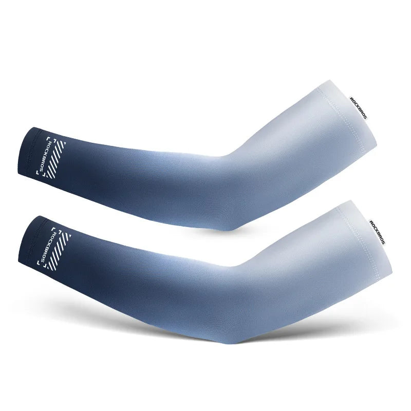 Compression Apparel Gear: ROCKBROS Breathable, Quick-Dry UV Protection Ice Fabric Sports Arm Sleeves / Rungear