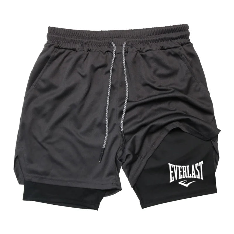 Men's 2-in-1 Compression Training Shorts | Moisture-Wicking Quick-Dry
