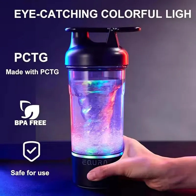 Hydration Gear Accessories: 500ML Portable USB, C Rechargeable Electric Protein Shake Pulse Blender Bottle, BPA Free / Rungear