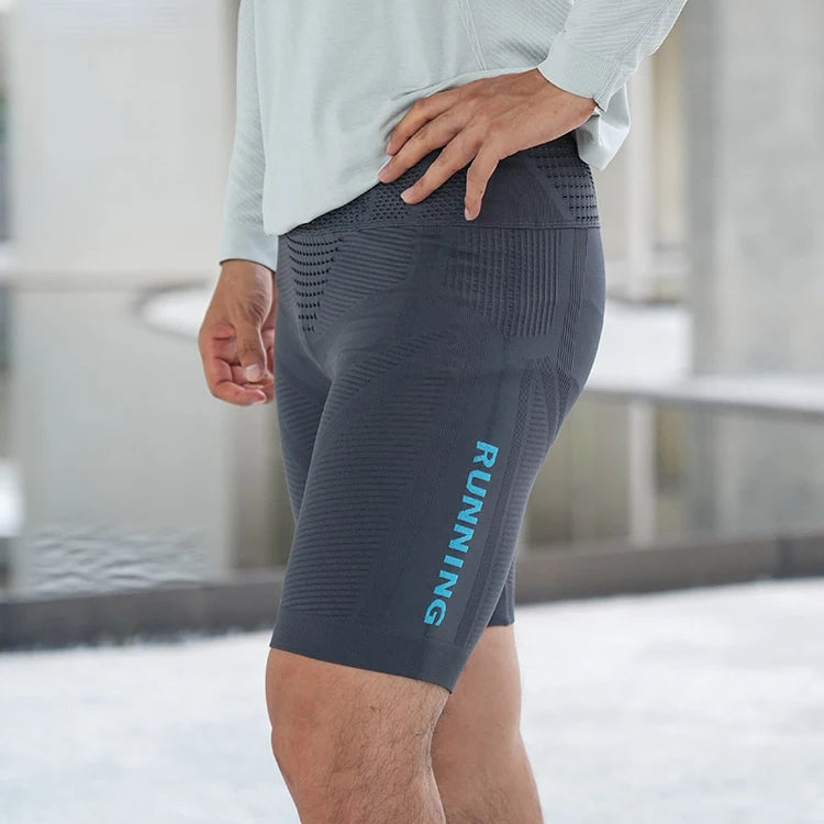 Men's Compression Running Shorts with Pockets | Quick-Dry Nylon-Elastane Athletic Shorts