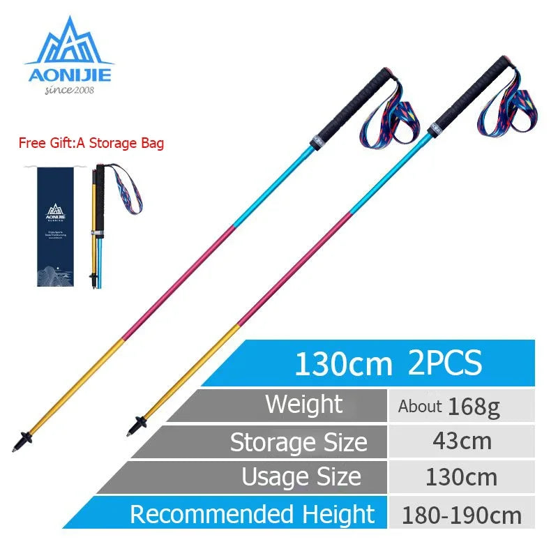 AONIJIE E4201 Lightweight Folding Trekking Poles – Carbon Fiber Quick Lock Trail Running Stick