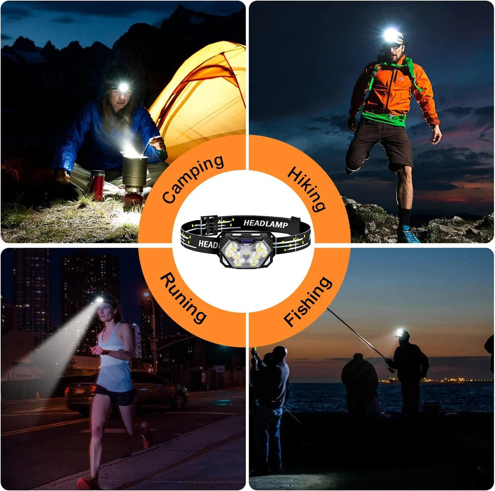 Running Gear Equipment: 9 Led Strong Portable USB Rechargeable Motion Sensor Outdoors Headlamp / Rungear