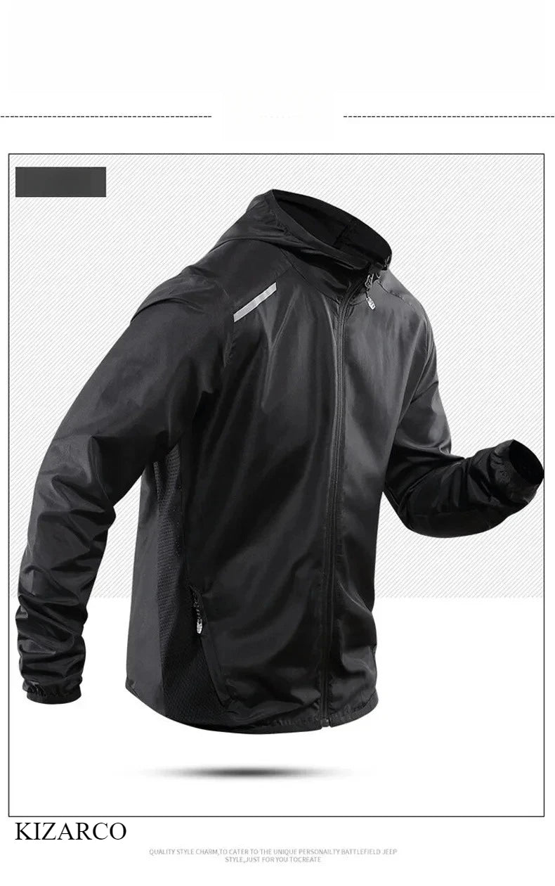 Running Reflective Apparel: 2025 Unisex, Hooded, Gradient Colour, Breathable Sports Jacket / Rungear