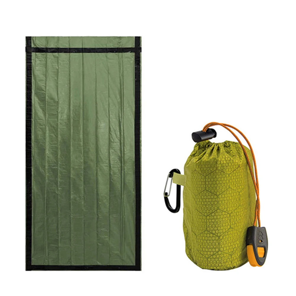 RUNGEAR Emergency Thermal Survival Sleeping Bag | Waterproof PE Aluminium Bivy Sack for Trail Running, Hiking & Camping