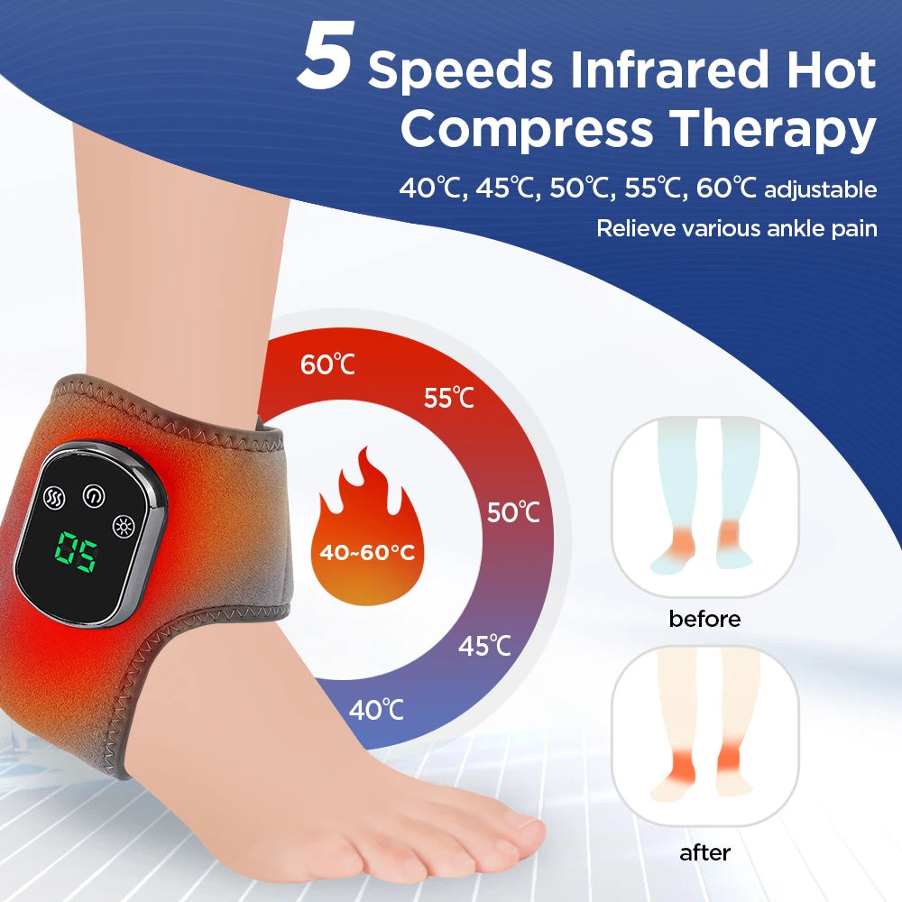 Electric Heating Wrist Brace Vibration Massage Hot Compress Ankle Wrap And Hand Protector Rechargeable Wristband