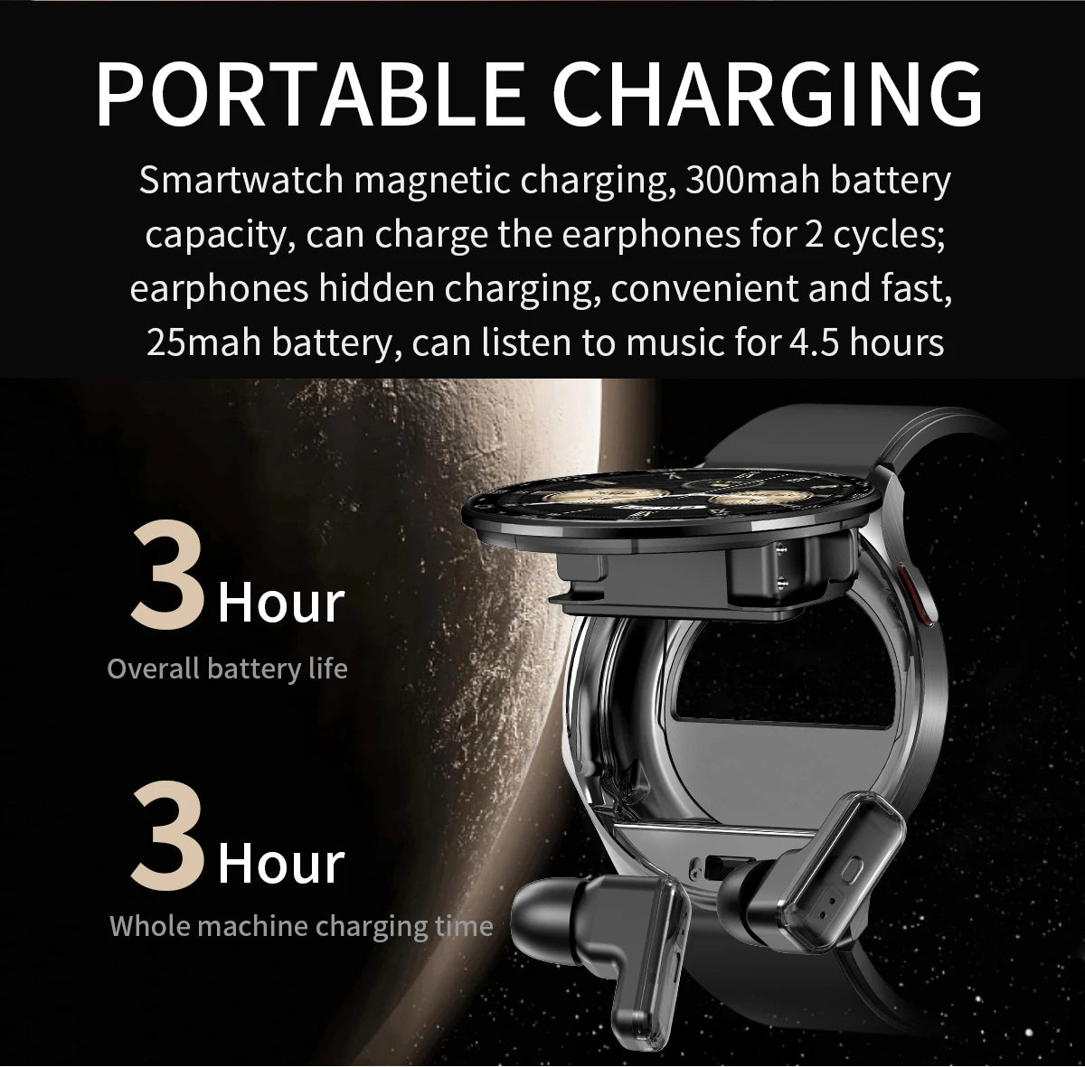 Running Tech Gear: New TWS 2-in-1 Bluetooth Smart Watch With Earphones HIFI 9D For Android iOS / Rungear